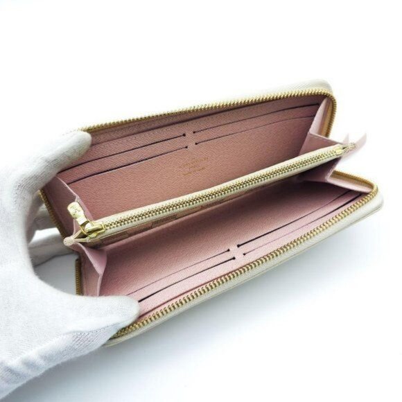 Authentic Louis Vuitton Damier Azur Clemence Zippy Wallet Rose Ballerine Pink - Picture 2 of 8